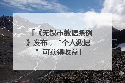 《无锡市数据条例》发布，“个人数据”可获得收益