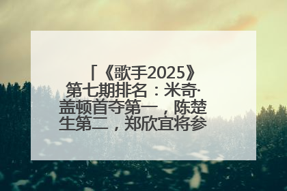 《歌手2025》第七期排名：米奇·盖顿首夺第一，陈楚生第二，郑欣宜将参加下一轮张榜赛