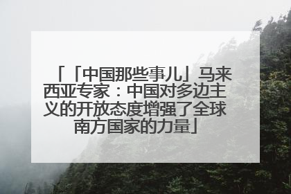 「中国那些事儿」马来西亚专家：中国对多边主义的开放态度增强了全球南方国家的力量