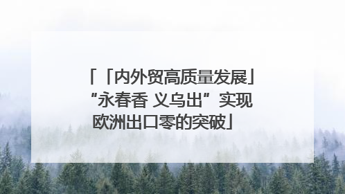 「内外贸高质量发展」“永春香 义乌出”实现欧洲出口零的突破