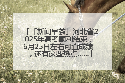 「新闻早茶」河北省2025年高考顺利结束，6月25日左右可查成绩，还有这些热点……