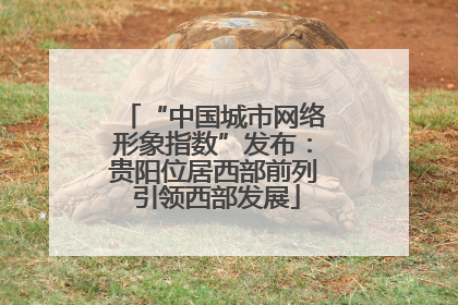 “中国城市网络形象指数”发布：贵阳位居西部前列 引领西部发展