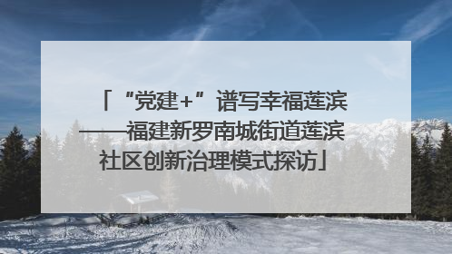“党建+”谱写幸福莲滨——福建新罗南城街道莲滨社区创新治理模式探访