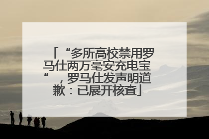 “多所高校禁用罗马仕两万毫安充电宝”，罗马仕发声明道歉：已展开核查