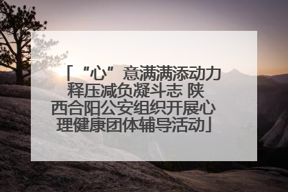 “心”意满满添动力 释压减负凝斗志 陕西合阳公安组织开展心理健康团体辅导活动