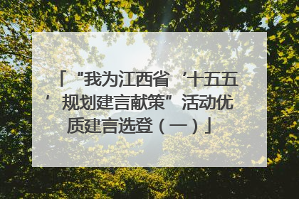 “我为江西省‘十五五’规划建言献策”活动优质建言选登（一）