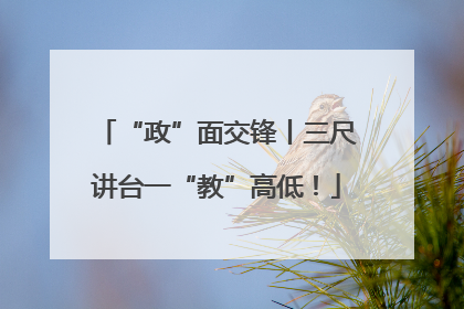 “政”面交锋丨三尺讲台一“教”高低！