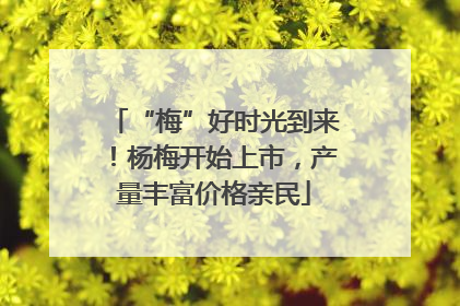 “梅”好时光到来！杨梅开始上市，产量丰富价格亲民