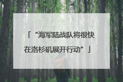 “海军陆战队将很快在洛杉矶展开行动”