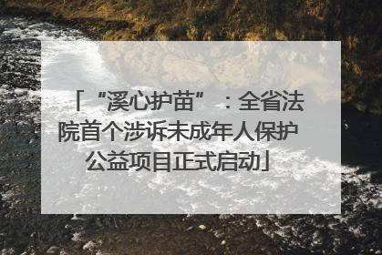 “溪心护苗”：全省法院首个涉诉未成年人保护公益项目正式启动