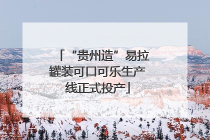 “贵州造”易拉罐装可口可乐生产线正式投产