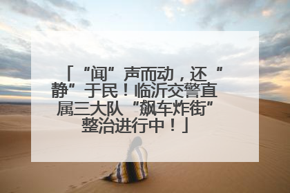 “闻”声而动，还“静”于民！临沂交警直属三大队“飙车炸街”整治进行中！