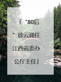 “80后”徐云涌任江西省委办公厅主任