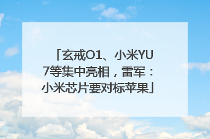 玄戒O1、小米YU7等集中亮相，雷军：小米芯片要对标苹果