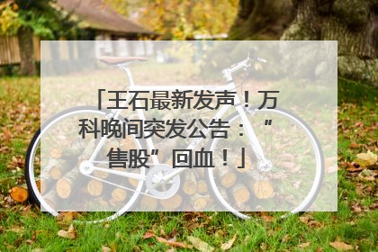 王石最新发声！万科晚间突发公告：“售股”回血！