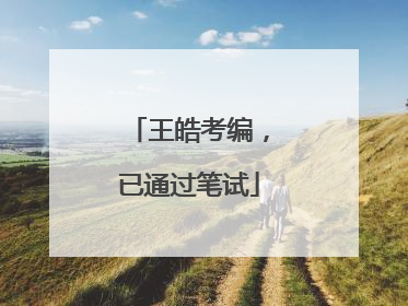 王皓考编，已通过笔试
