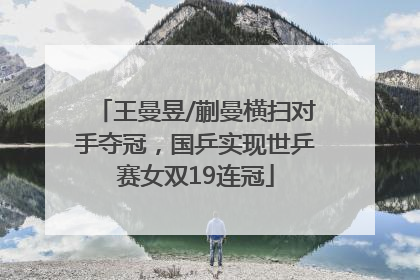 王曼昱/蒯曼横扫对手夺冠，国乒实现世乒赛女双19连冠