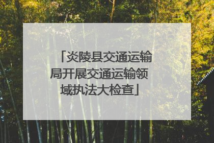 炎陵县交通运输局开展交通运输领域执法大检查