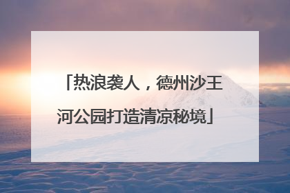 热浪袭人，德州沙王河公园打造清凉秘境