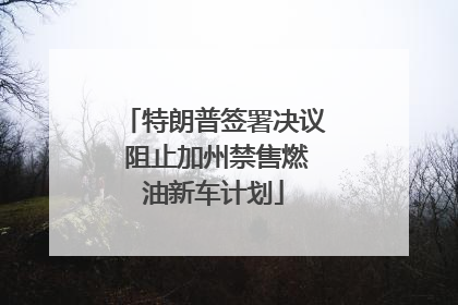 特朗普签署决议 阻止加州禁售燃油新车计划
