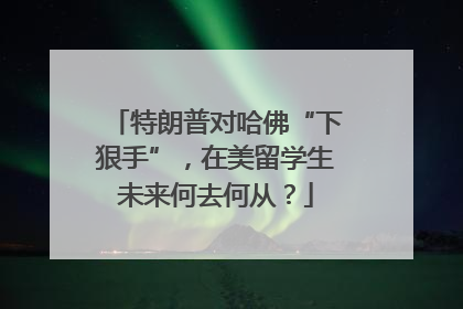 特朗普对哈佛“下狠手”，在美留学生未来何去何从？