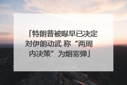 特朗普被曝早已决定对伊朗动武 称“两周内决策”为烟雾弹