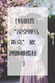 特朗普：“没空理马斯克” 欧洲抛橄榄枝
