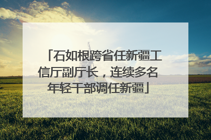 石如根跨省任新疆工信厅副厅长，连续多名年轻干部调任新疆