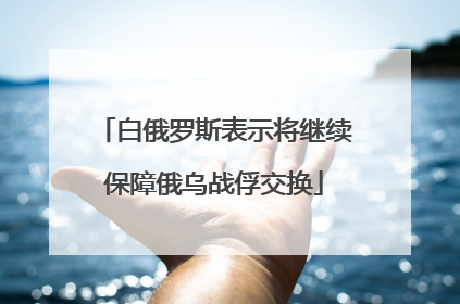 白俄罗斯表示将继续保障俄乌战俘交换