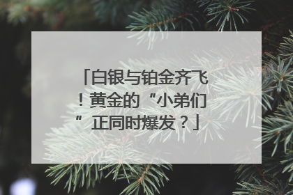 白银与铂金齐飞！黄金的“小弟们”正同时爆发？