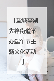 盐城亭湖先锋街道举办端午节主题文化活动