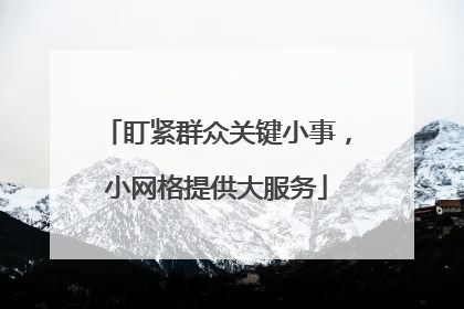 盯紧群众关键小事，小网格提供大服务