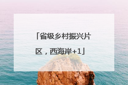 省级乡村振兴片区，西海岸+1
