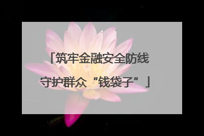 筑牢金融安全防线 守护群众“钱袋子”