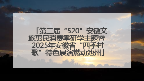 第三届“520”安徽文旅惠民消费季研学主题暨 2025年安徽省“四季村歌”特色展演燃动池州