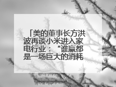美的董事长方洪波再谈小米进入家电行业：“谁赢都是一场巨大的消耗战 ”