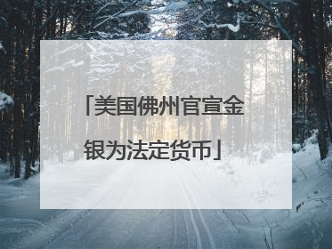 美国佛州官宣金银为法定货币