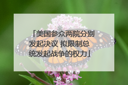 美国参众两院分别发起决议 拟限制总统发起战争的权力