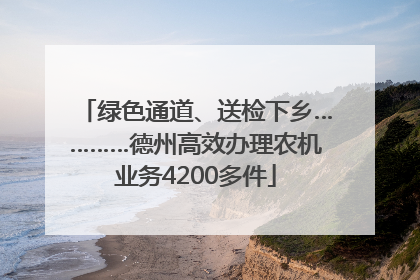 绿色通道、送检下乡…………德州高效办理农机业务4200多件
