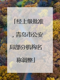 经上级批准，青岛市公安局部分机构名称调整