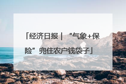 经济日报｜“气象+保险”兜住农户钱袋子