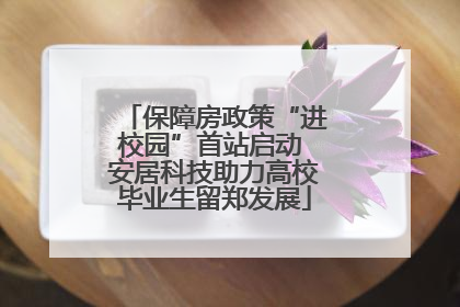 保障房政策“进校园”首站启动 安居科技助力高校毕业生留郑发展
