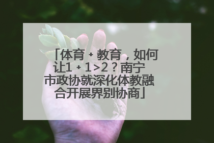 体育﹢教育，如何让1﹢1>2？南宁市政协就深化体教融合开展界别协商