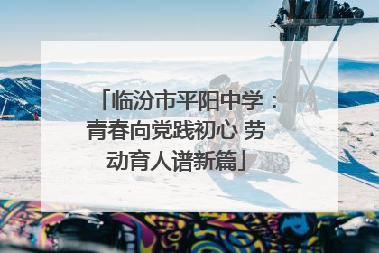 临汾市平阳中学：青春向党践初心 劳动育人谱新篇