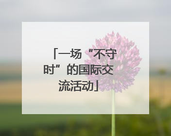 一场“不守时”的国际交流活动