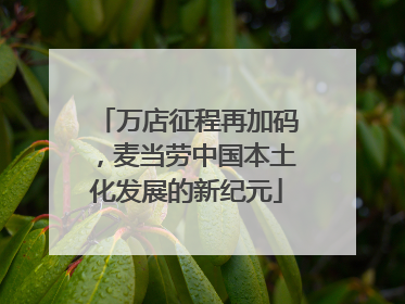 万店征程再加码，麦当劳中国本土化发展的新纪元