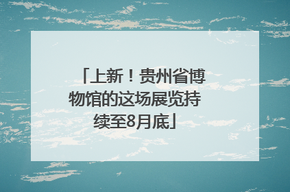 上新！贵州省博物馆的这场展览持续至8月底