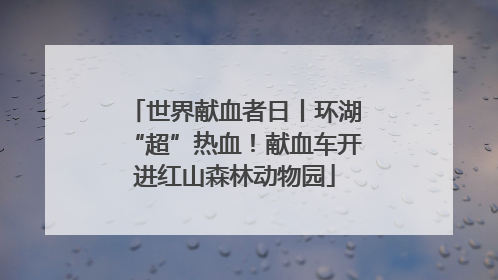 世界献血者日丨环湖“超”热血！献血车开进红山森林动物园