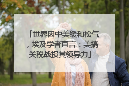 世界因中美缓和松气，埃及学者直言：美搞关税战损其领导力