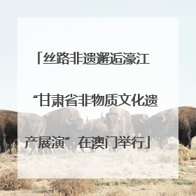 丝路非遗邂逅濠江 “甘肃省非物质文化遗产展演”在澳门举行